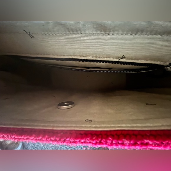 Vintage Kate Spade ♠️ Wool Tote Red, Pink, Brown, Tan, Cream - Picture 7 of 7